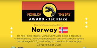 Norge ble Fossil of the Day på COP26