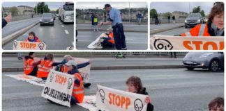 Miljøaksjonister sperret trafikken i Trondheim