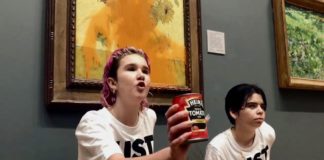 Kimaaktivister kastet suppe på van Gogh-maleri