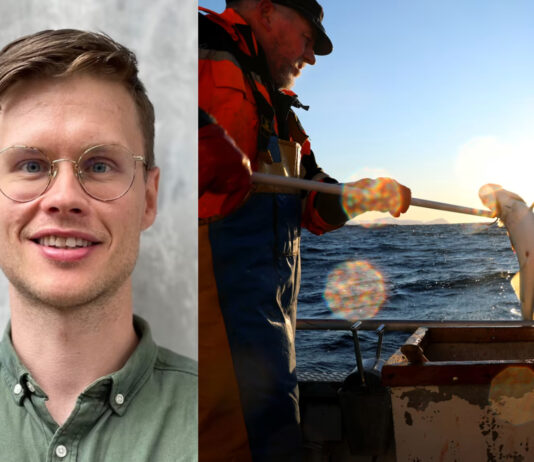 Nå er Debio miljømerke på fisk her: Norsk, klimavennlig og tatt uten bunntråling Frøstrup, leder i Debio, og fiske i Vesterålen.