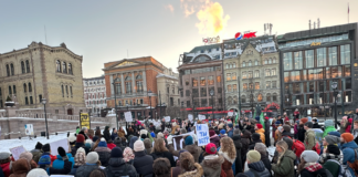 En halv million underskrifter imot hjalp ikke – Stortinget vil ha gruvedrift på havbunnen Protest mot gruvedrift på havbunnen utenfor Stortinget.