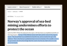 Havbunnsvedtaket: Nature retter nådeløs kritikk mot Norge og Støre Image from Nature, frontpage.