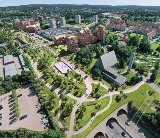 Foreslår 400 m langt metallokk over motorvei i Oslo – kan gi ny grønn lunge Manglerud i Oslo. Skisse.