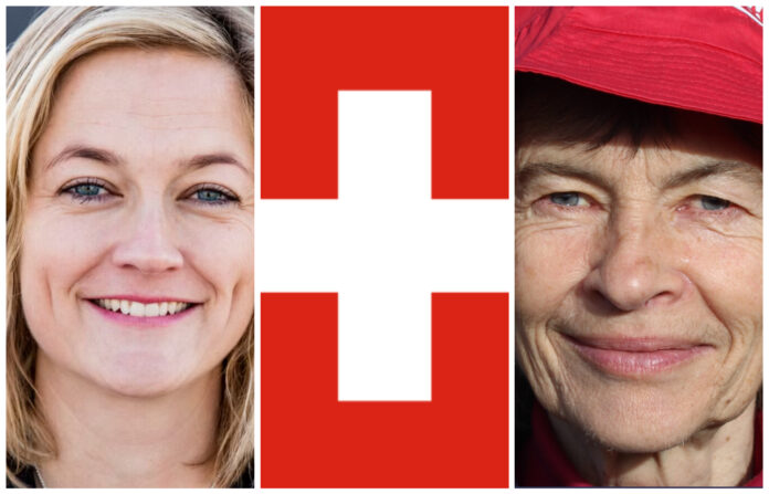 Adele Mestad. Swiss flag. Linda Parr.