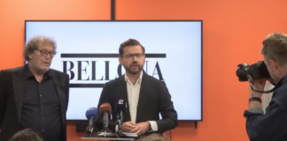 Bellona unngikk konkurs: “Dette skal aldri skje igjen” Frederic Hauge og Sveinung Rotevatn på tirsdagens pressekonferanse. Foto: Skjermdump.