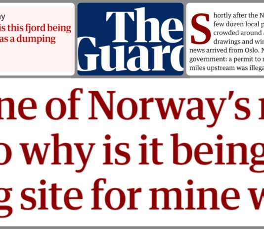 The Guardian: “Dette er en av Norges mest uberørte fjorder. Så hvorfor brukes den som deponi for gruveavfall?”